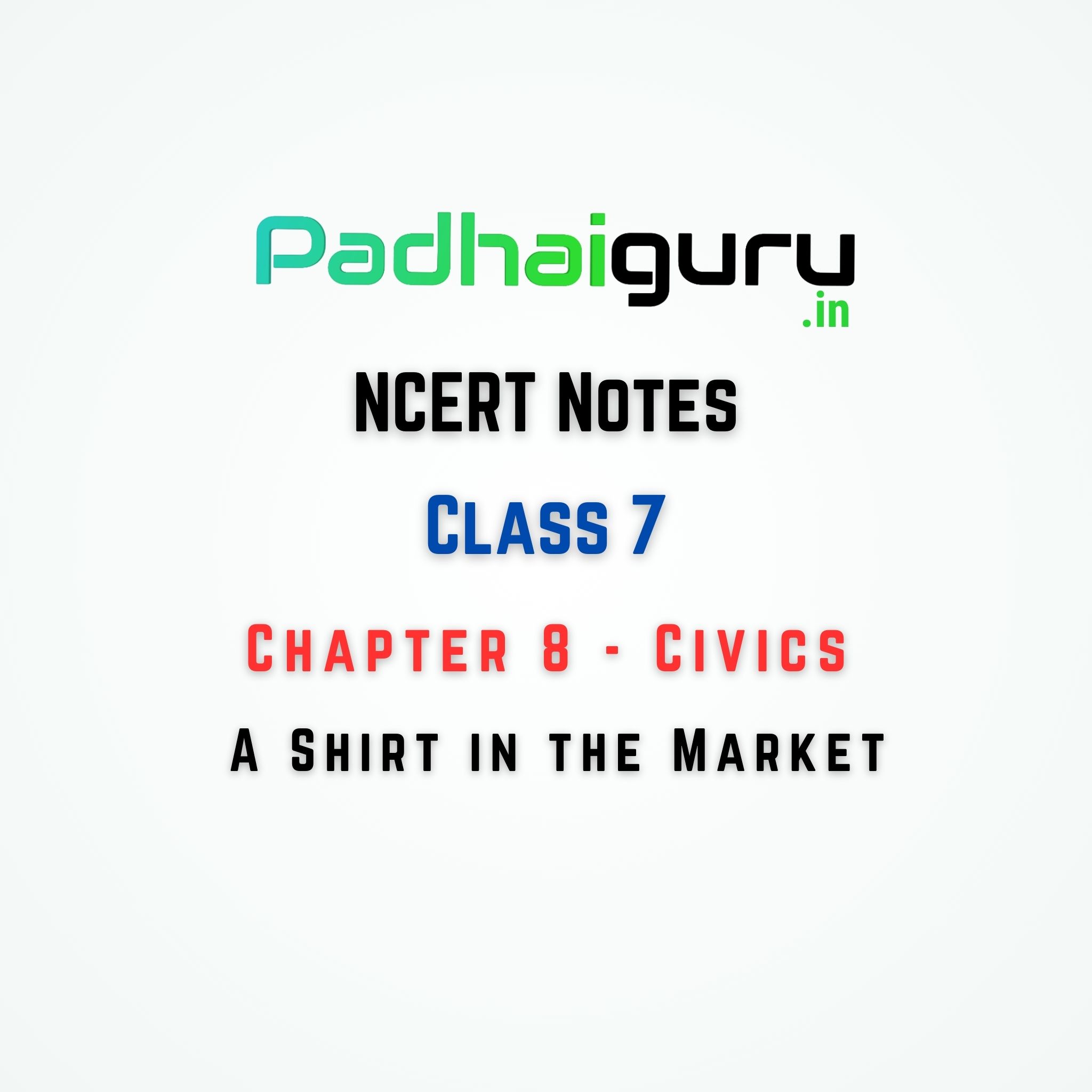 A Shirt in the Market - Class 7 Civics Chapter 8