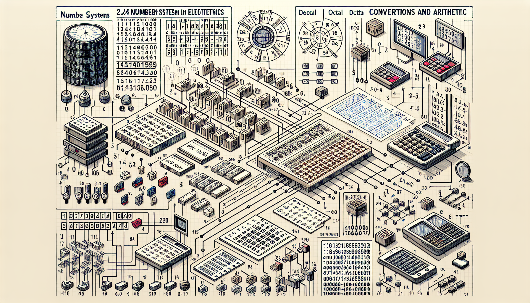 2.4 Number Systems in Digital Electronics: Conversions and arithmetic